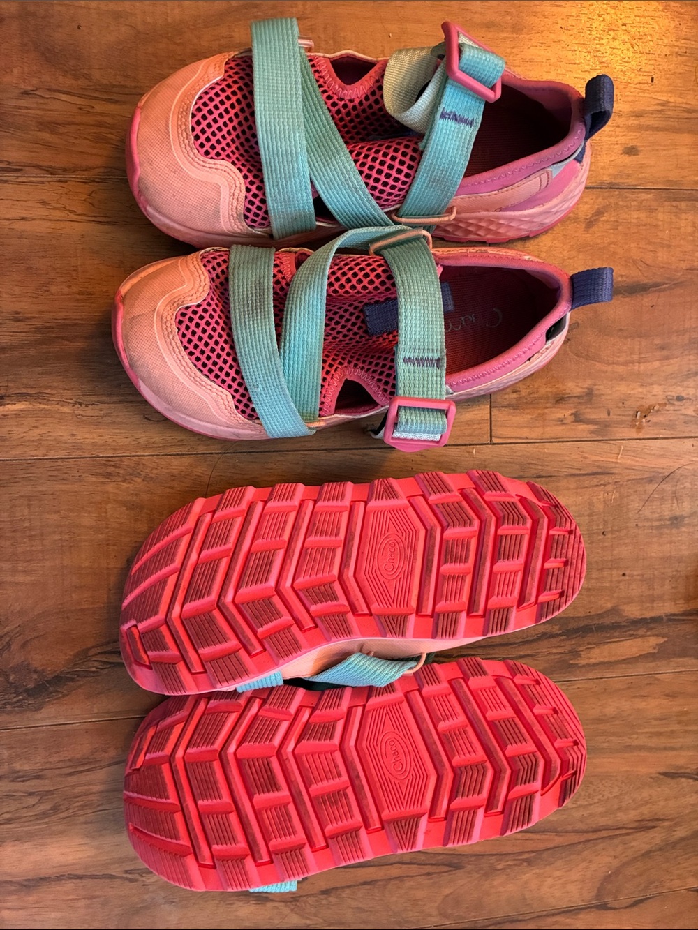 Kids Chaco Pink and Teal Active Sneakers